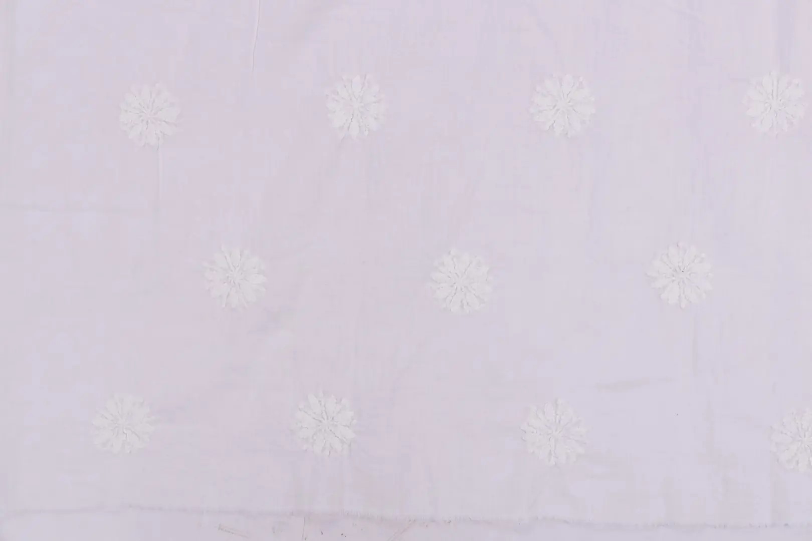 Elegant White Cotton Lucknow Chikankari Unstitched Kurti by Adrika
