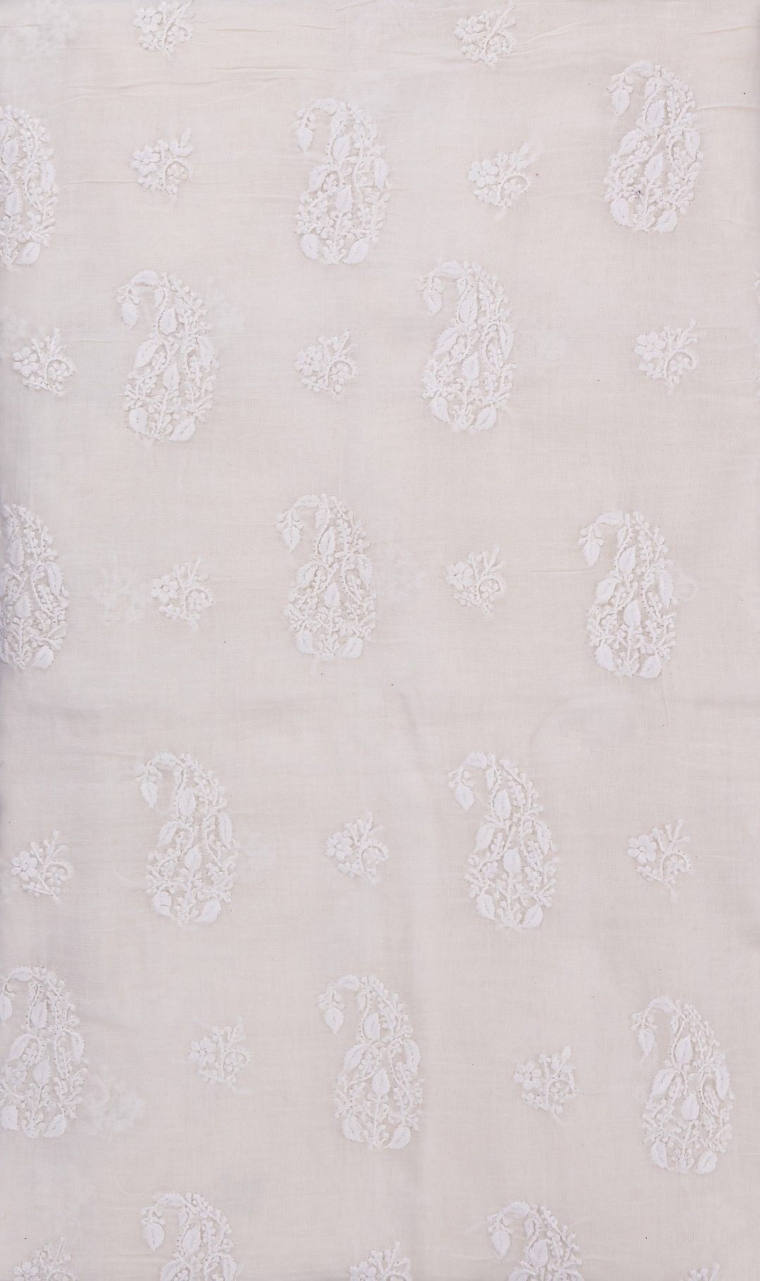 Elegant Lucknow Chikankari Off White Mangalgiri Cotton Unstitched 2-Piece Kurti Set by Adrika