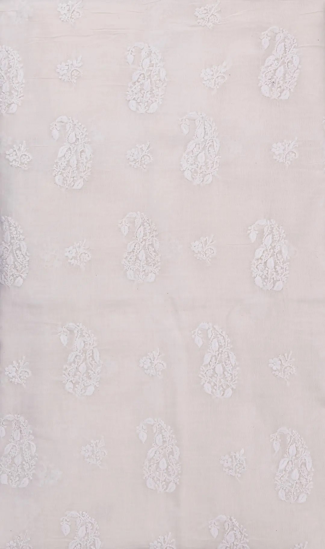 Elegant Lucknow Chikankari Off White Mangalgiri Cotton Unstitched 2-Piece Kurti Set by Adrika