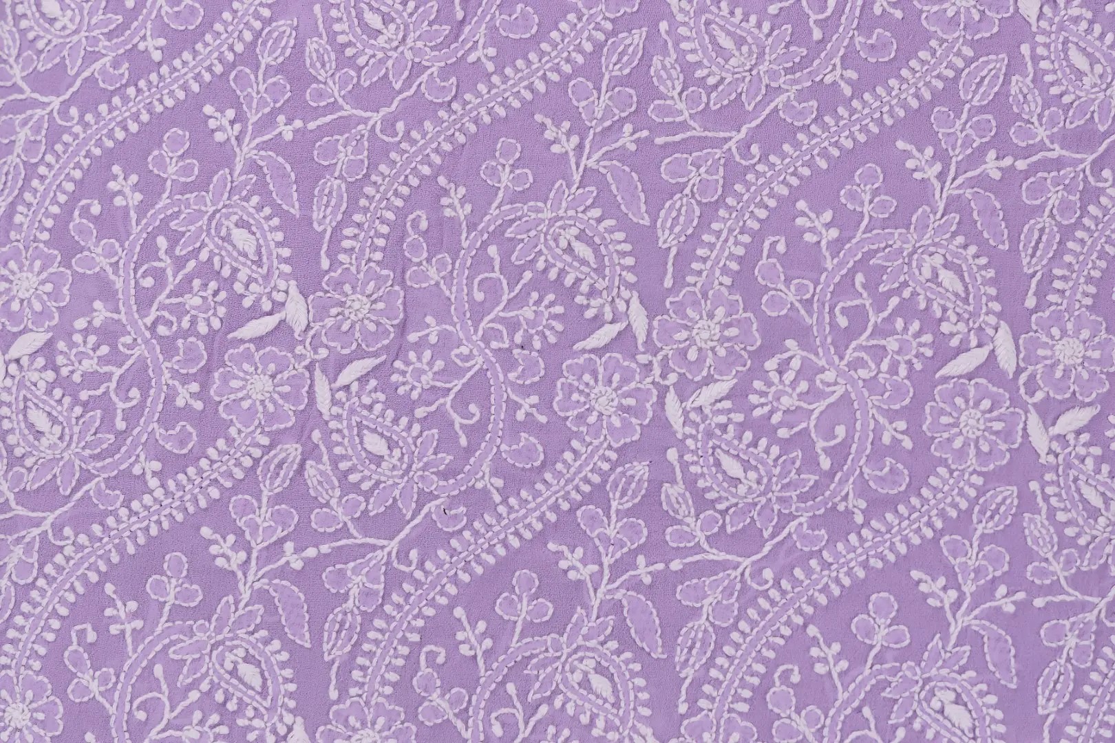 Elegant Lucknow Chikankari Mauve Colour Georgette Unstitched 2-Piece Kurti Set by Adrika