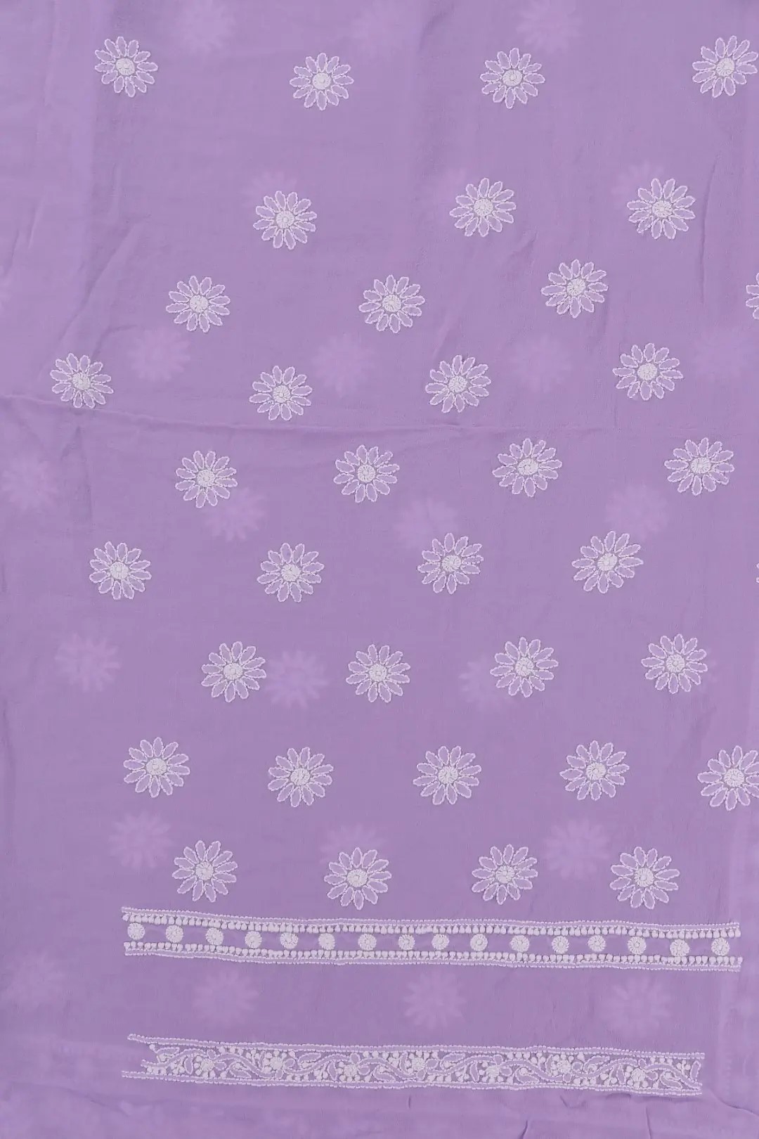 Exquisite Lucknow Chikankari Mauve Colour Georgette Unstitched 2-Piece Kurti Set by Adrika