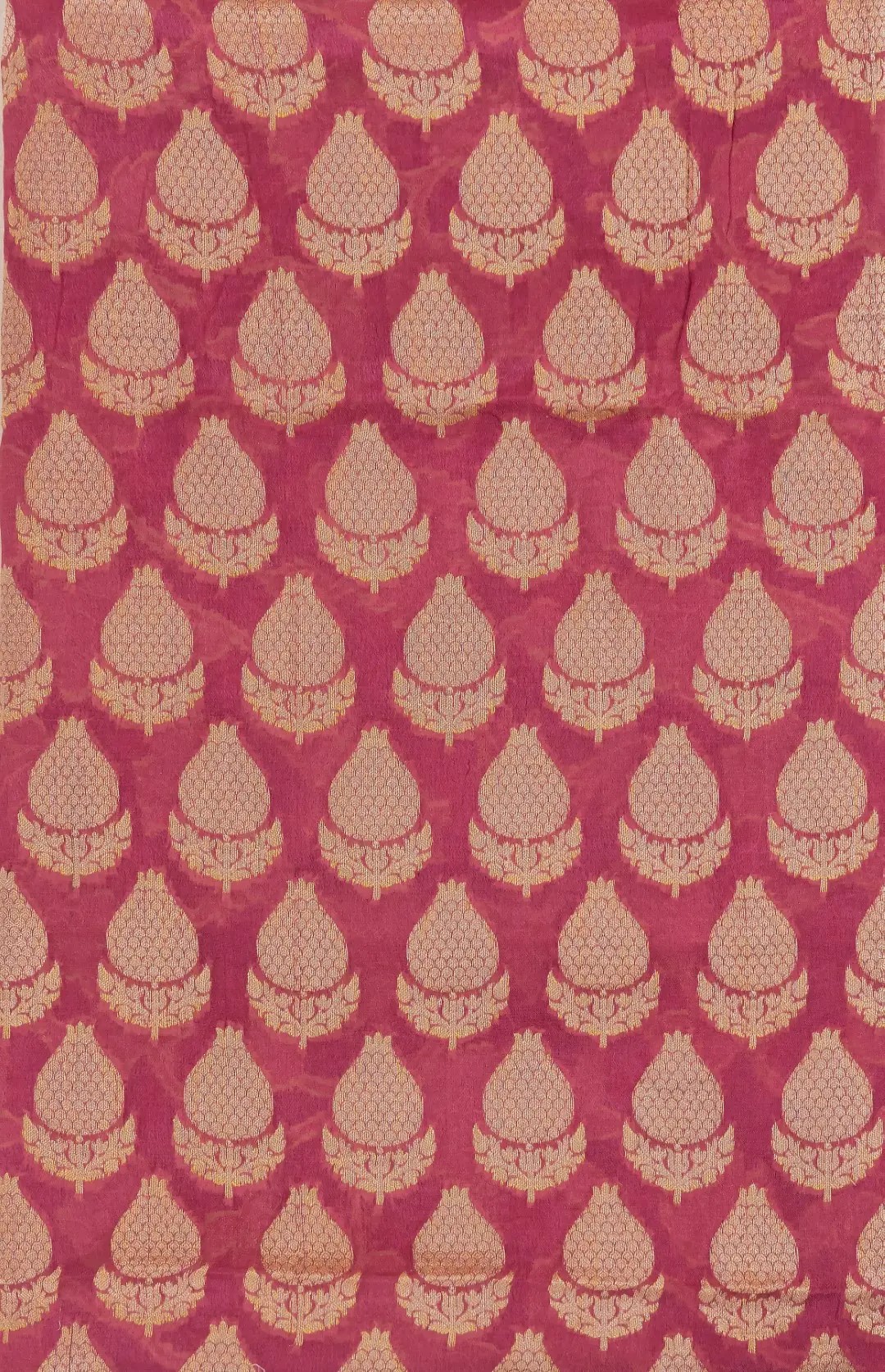 Adrika's luxurious Pure Handloom Banarasi Chiffon Rose Pink Kurti & Dupatta Set with intricate Zari detailing