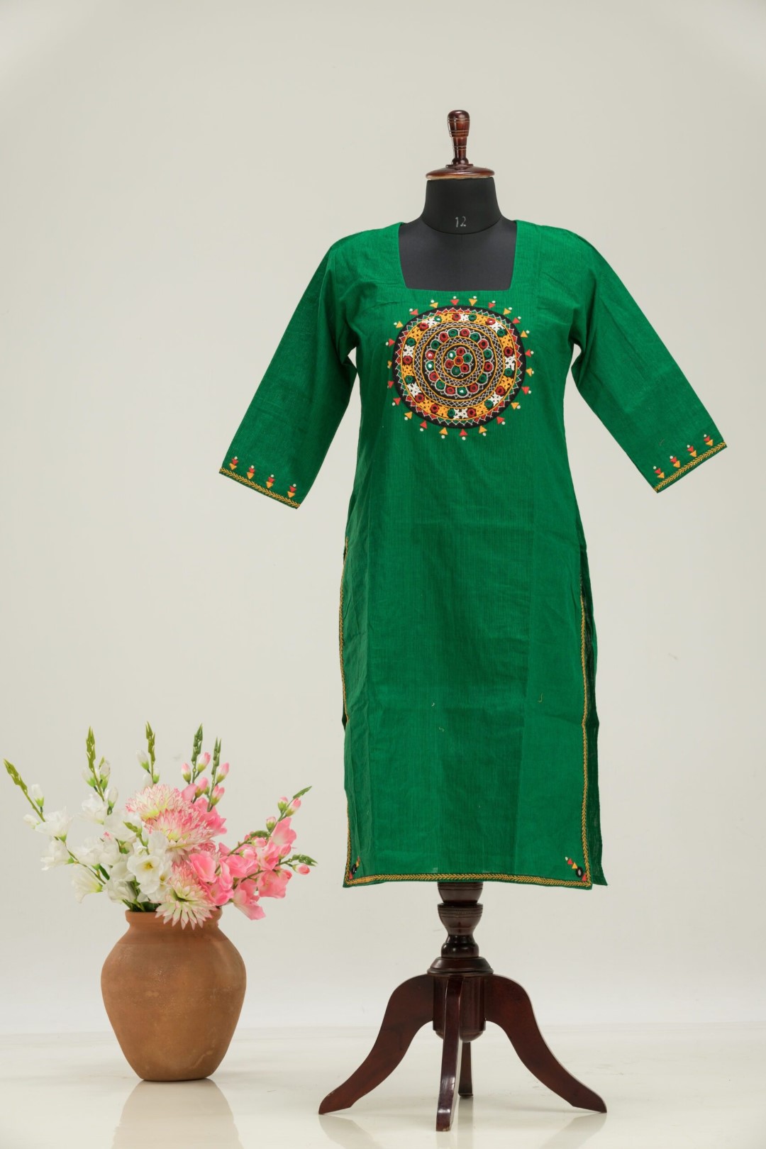 Adrika’s Artisan Hand Embroidered Khadi Cotton Kurti