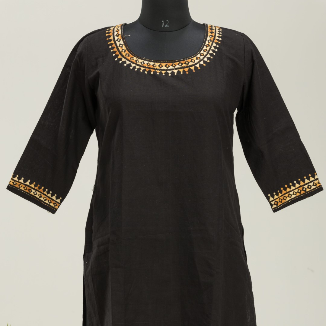 Adrika’s Designer Khadi Cotton Hand Embroidered Kurti