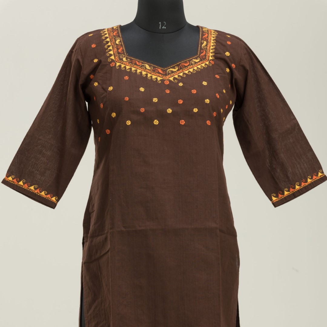 Adrika’s Khadi Cotton Hand Embroidered Kurti