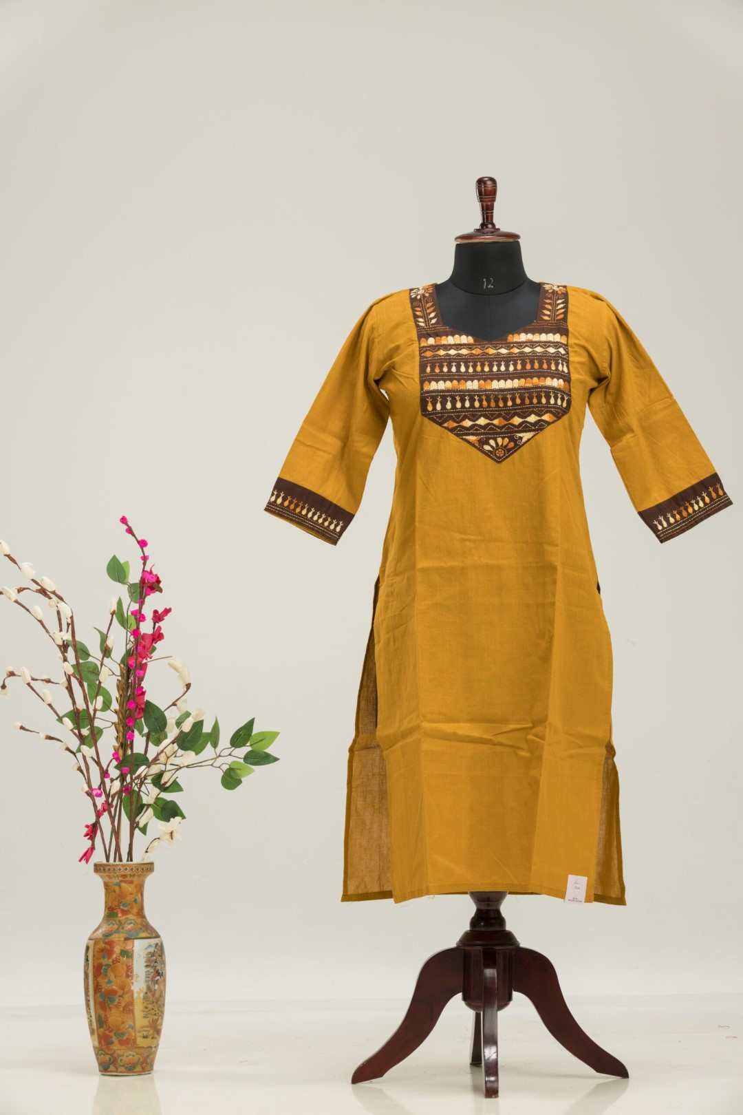 Adrika's Designer Khadi Cotton Embroidered Kurti