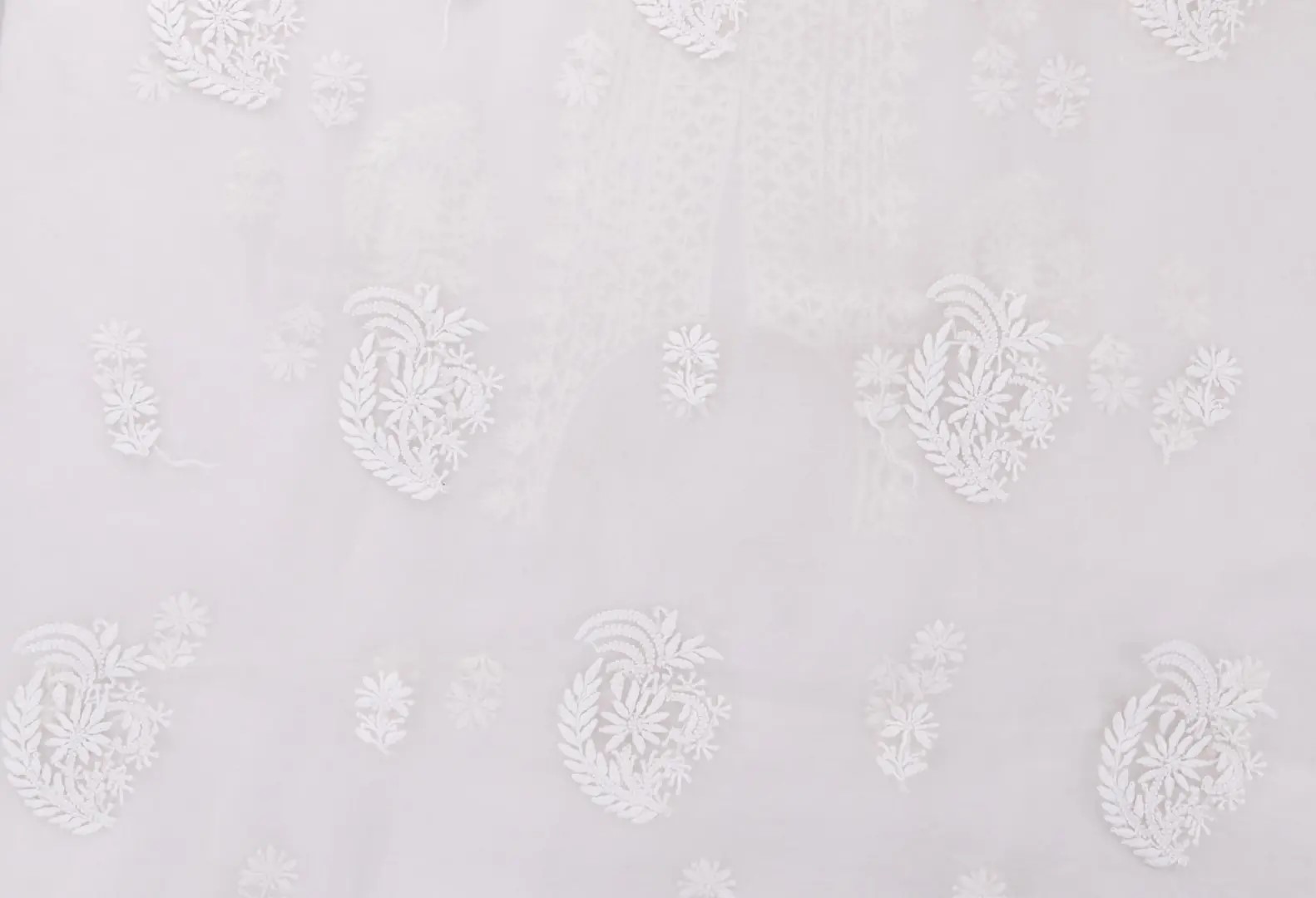 Handcrafted Lucknow Chikankari Organza Unstitched 2-Piece Kurti Set by Adrika
