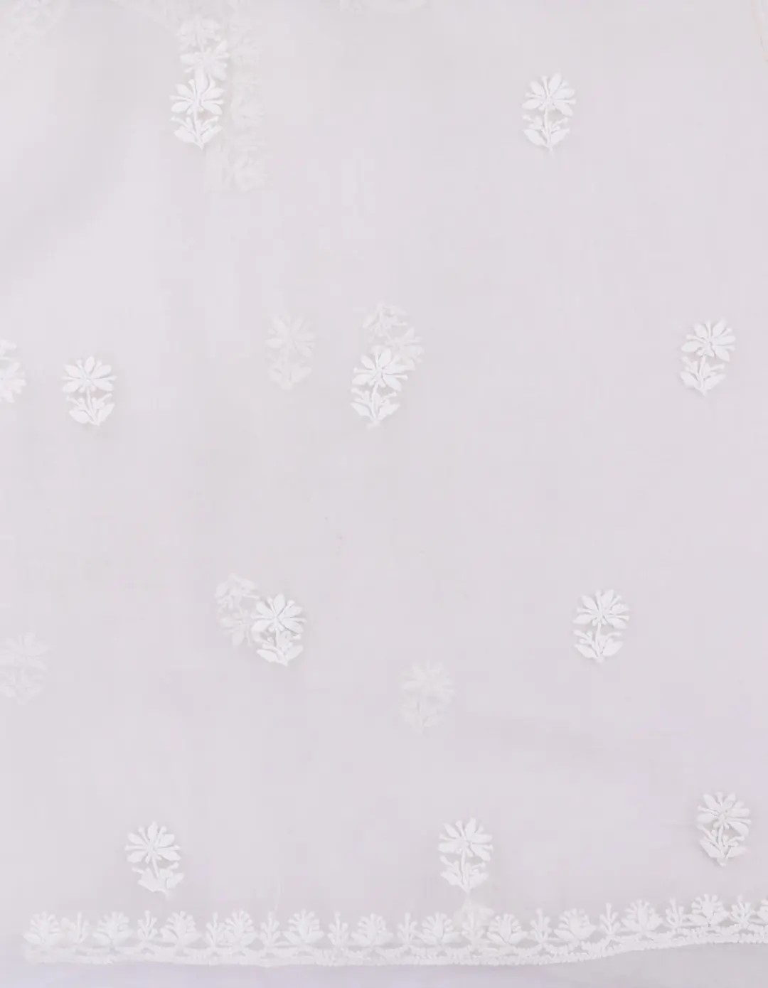 Adrika's Lucknow Chikankari Organza Unstitched 2-Piece Kurti Set