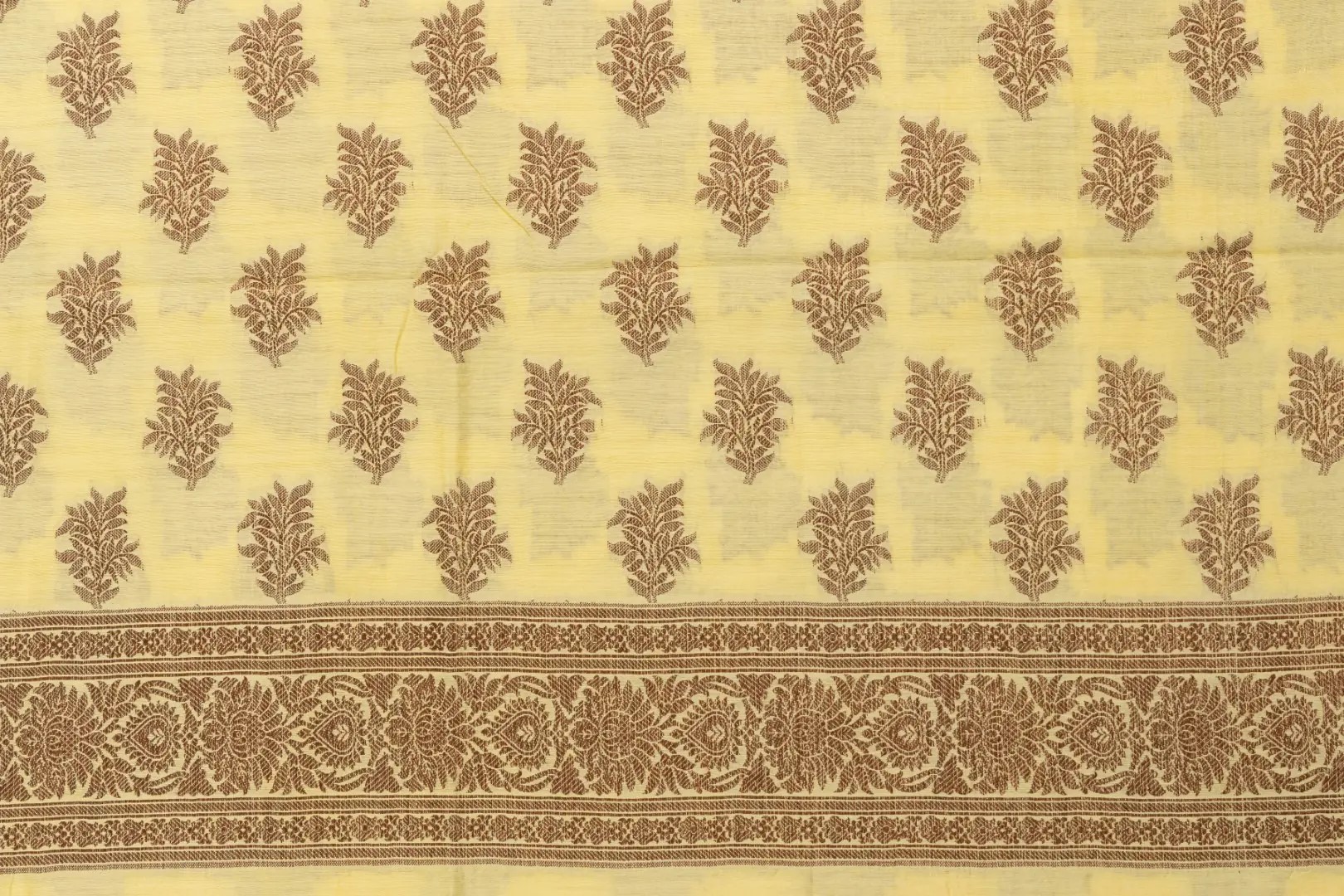 elegant Banarasi Butter Silk Champagne Yellow Kurti & Dupatta Set