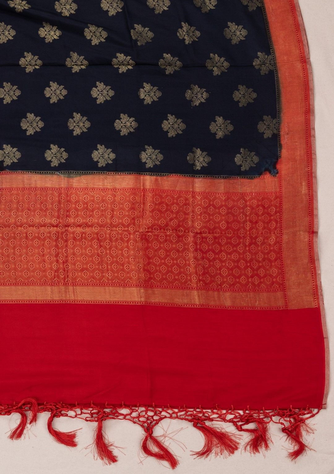 Banarasi Katan Jamewar Dupatta with fine detailing by Adrika