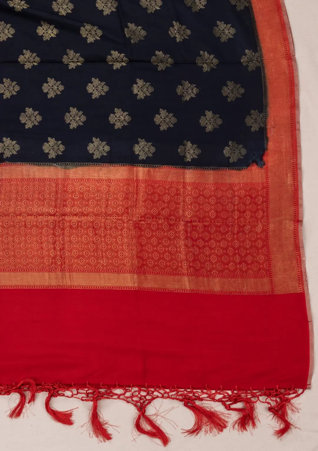 Banarasi Katan Jamewar Dupatta with fine detailing by Adrika