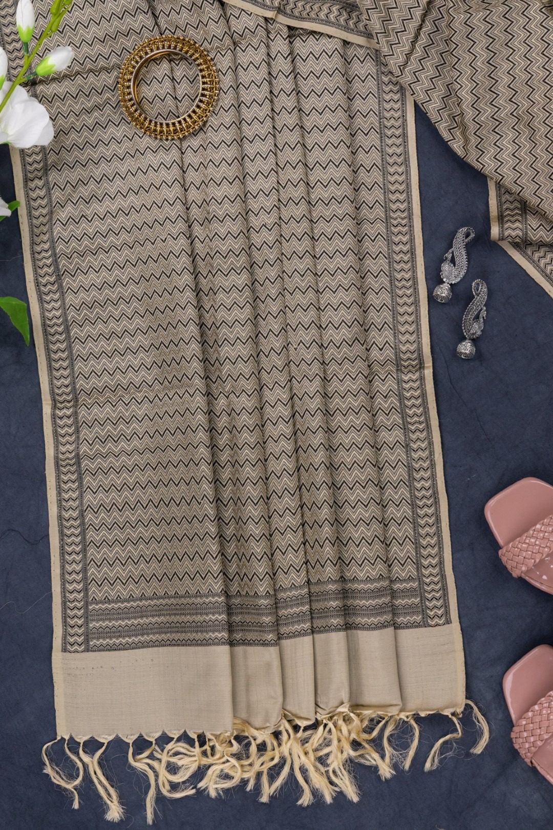 Adrika's Banarasi Katan Jamewar Dupatta in rich traditional patterns
