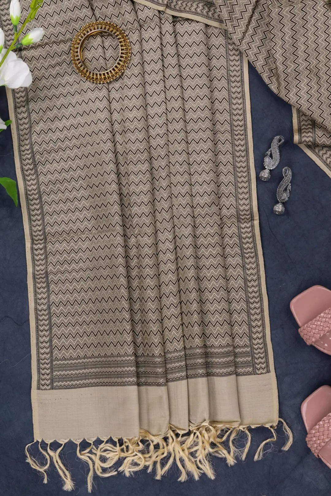 Adrika's Banarasi Katan Jamewar Dupatta in rich traditional patterns