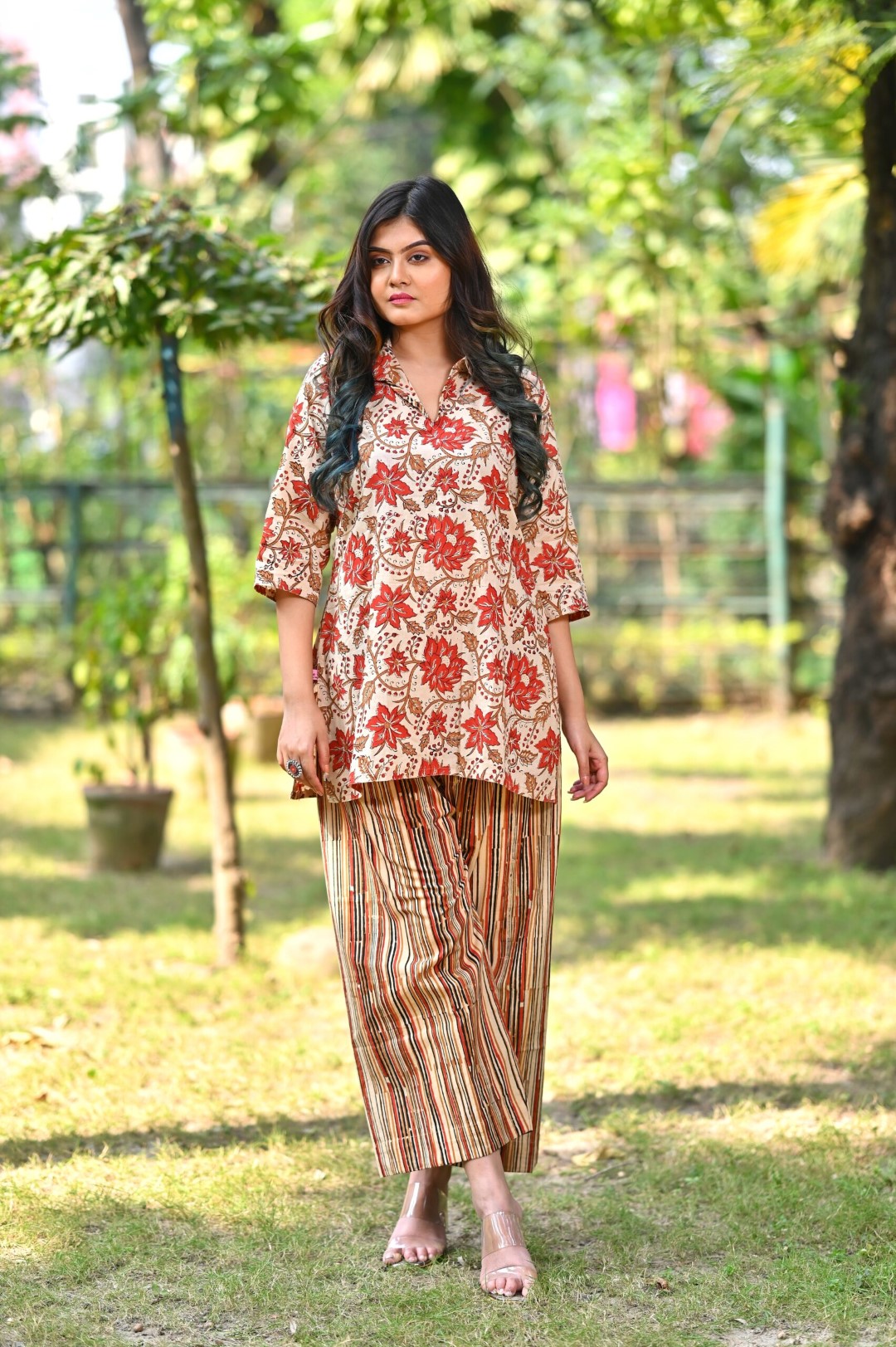 Adrika's Artisan Pure Cotton Hand Block Co-Ord Set