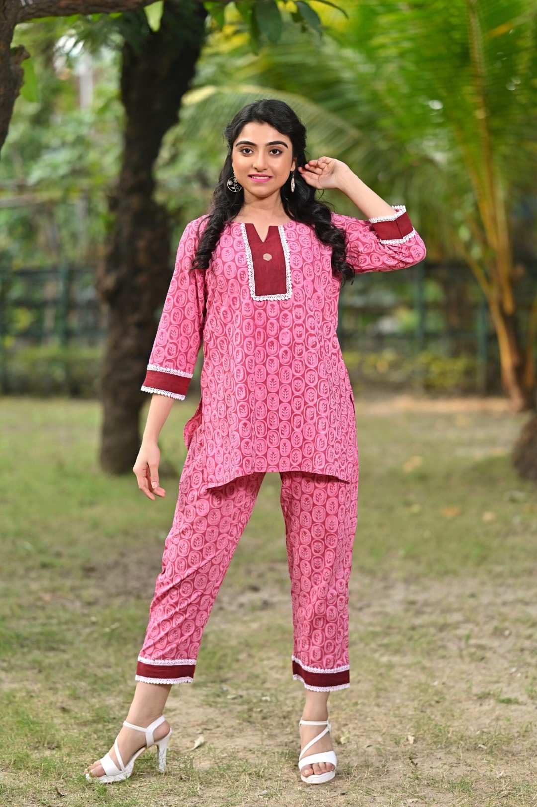 Ethically Made Cotton Co-Ord Set with Hand Block Print