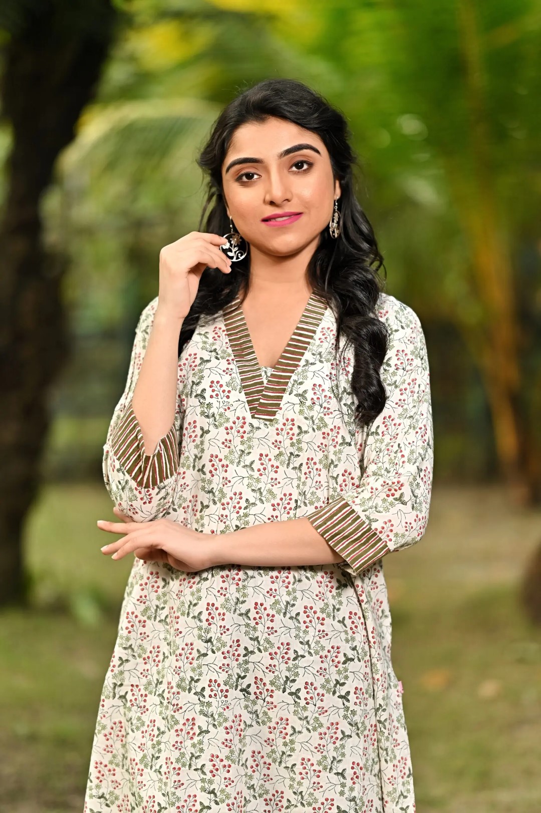 Ethnic Indian cotton kurti ensemble